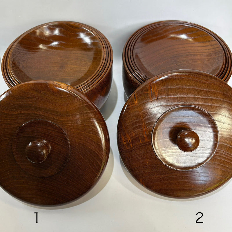 蓋付五段重 椀　拭き漆　漆器　皿椀セット