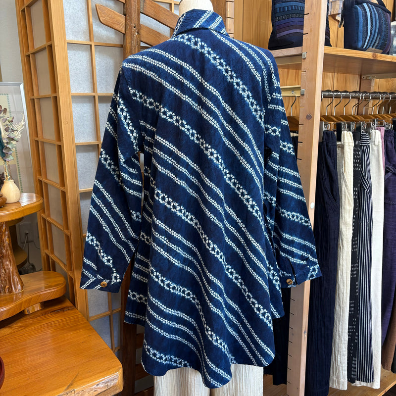 Ａラインロングブラウス 　絞り