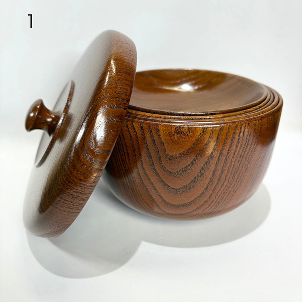蓋付五段重 椀　拭き漆　漆器　皿椀セット