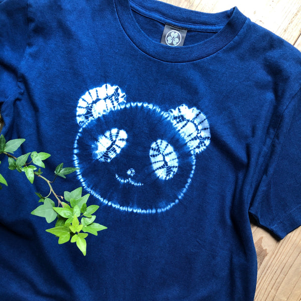 藍染めＴシャツ　【ぱんだ】